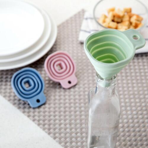 OTHERHOUSE Mini Foldable Silicone Funnel Filling Empty Bottle Portable Folding Funnels For Oil Sauce Liquid Kitchen Accessories
