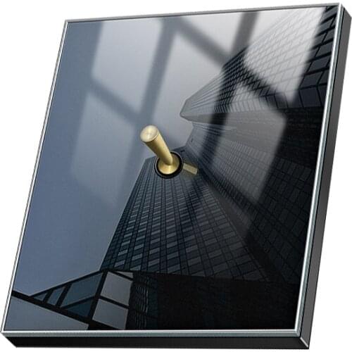 Stalinite Wall switch,Brass Toggle switch 220V 1/2/3/4Gang.2Way 10A stalinite light switch metal lever black panel