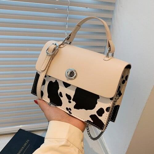 Cow Milk Print Pattern PU Leather Crossbody Bags for Women 2021 Summer Brand Designer Fashion Underarm Shoulder Pack and Purses