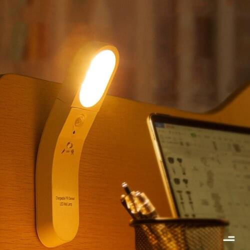 LED Motion Sensor Light Magnetic Night Lamp Smart Induction Night Light Detachable USB Rechargeable Kitchen Cabinet Bedroom Lamp
