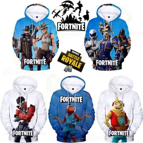 Fortnite Battle Men and Women Sweatshirt Victory Cartoon Tops Baby Clothes 8 To 19 Years Kids Game Hero 3D Boys Girls Hoodie