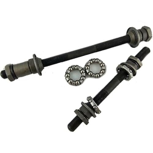 Bicycle Wheel Hub Axle Steel Bike Rear Front Axle Set 145mm/108mm*9.5mm With 1/4 3/16 Balls Bicycle Repair Tool Accessories