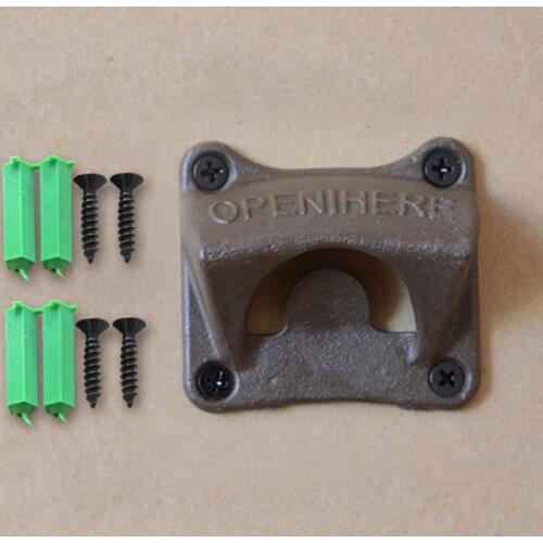 Vintage Cast Iron Wall Mounted Wine Beer Soda Bottle Cap Opener Bar Accessories