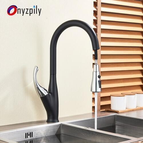 Pull Out Kitchen Faucet Black Oil Brush Sink Mixer Tap 360 degree Kitchen Faucet Rotation Torneira Cozinha Mixer Tap Kitchen Tap