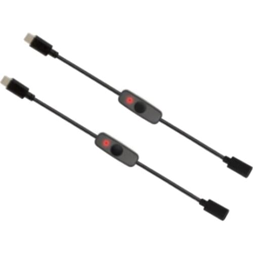 Power Switch USB Type C with Indicator Light Male to Female USB-C Extension Cable Switch for Raspberry Pi 4B