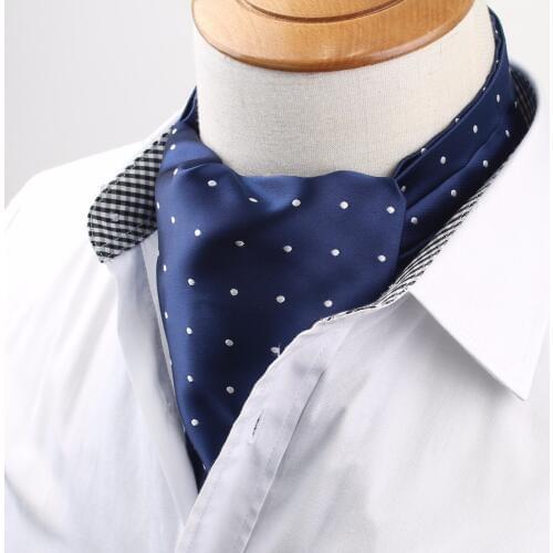 Hight Quantity Mens Vintage Necktie Formal Cravat Ascot Scrunch Self British Dot Gentleman Polyester Silk Neck Tie Luxury