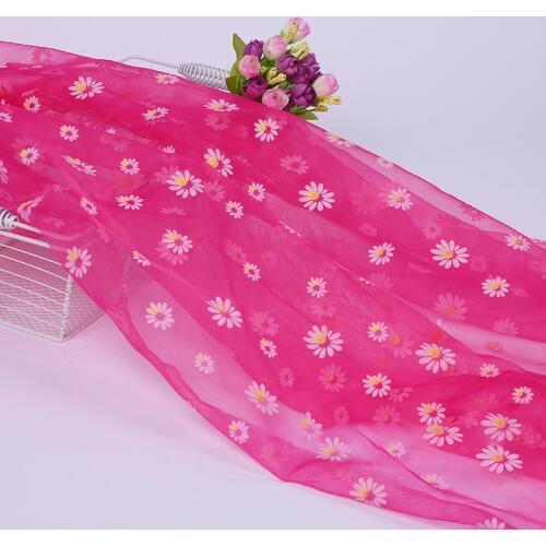 YOMDID Floral Pattern Mesh Fabric DIY Handcraft Skirt Dress Garment Sewing Cloth Doll Pillow Curtain Handmade Decor Materials