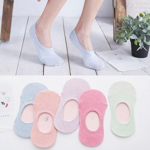 ZDL-104 New Style Summer Cotton Solid Color Silicone Anti-Slip Socks 10pairs