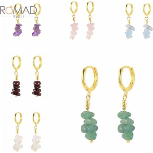 ROMAD Simple Hoop Earrings For Women Small Round Irregular Pendants Charms Jewelry 925 Sterling Silver Earrings Korean Brincos