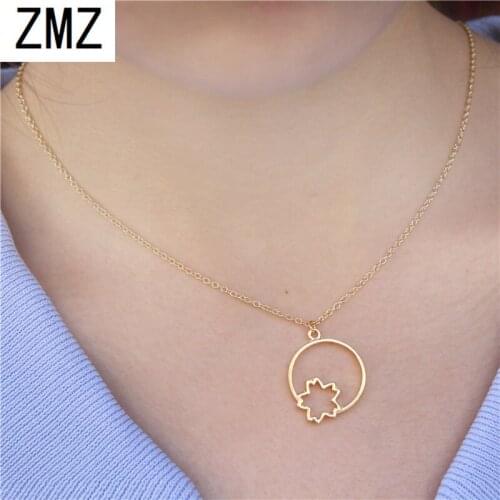 ZMZ 30pcs Europe/US fashion The cherry blossom pendant cute necklace gift for mom/girlfriend party gold/silver jewelry
