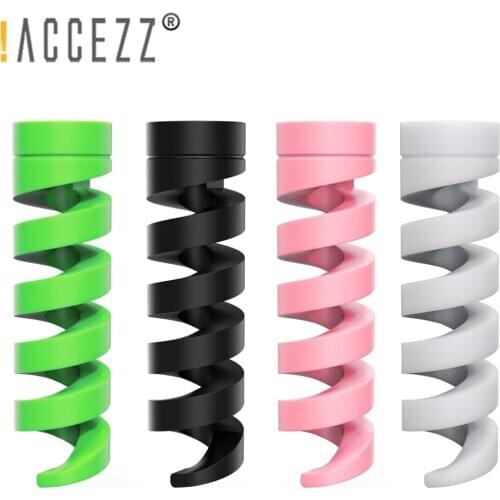 !ACCEZZ 10Pcs Silicone Spiral Cable Organizer USB Charging Data Line Bobbin Winder Protector Wire Cord Saver Protective Sleeve