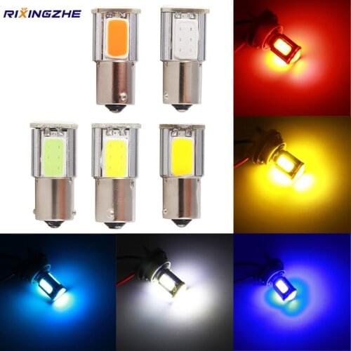 100PCS Car P21W BA15S ledCOB 1156 Car led turn bulb 6000K Turn Signal Lights Lamps Parking Bulbs Backup Tail Light 12v