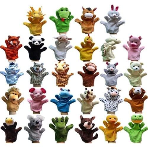 11 Kinds Big Hand Puppet Animal Plush Doll 9 Inch Soft Hand Puppets Imaginative Play Toy Kids Adults Party Favors Birthday Gift