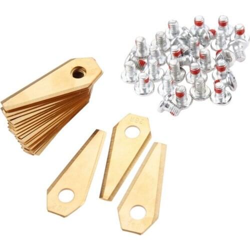 30Pcs Golden Robot Mower Replacement Blade Suitable For Indego Mower Blade With Screw Trimmer Accessories Garden Tools