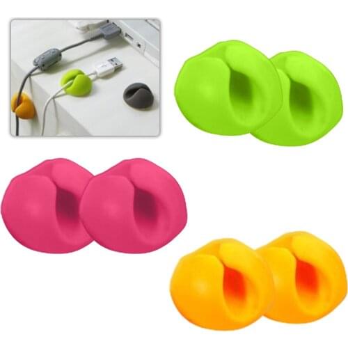 6 pcs Desk Cable Wire Clips with Strong Adhesive Tape Wire Holder Organizer Solid Line Clamp Fixed Wire Cable Clip