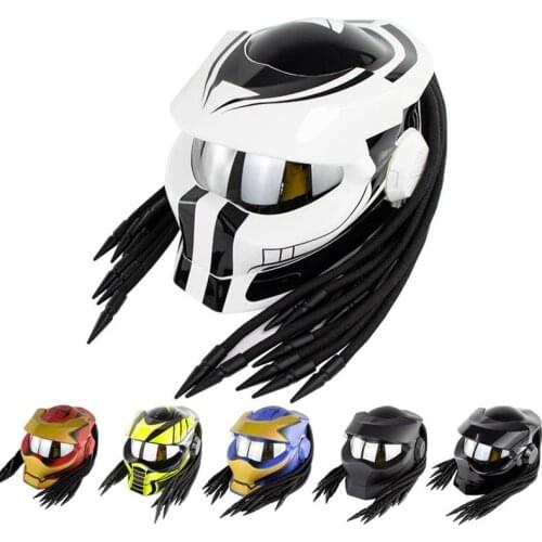 Motorcycle Accessories Motorcycle Iron Soldier Helmet Personality Halley Braid Full Helmet Laser Light Sm958 Helmet