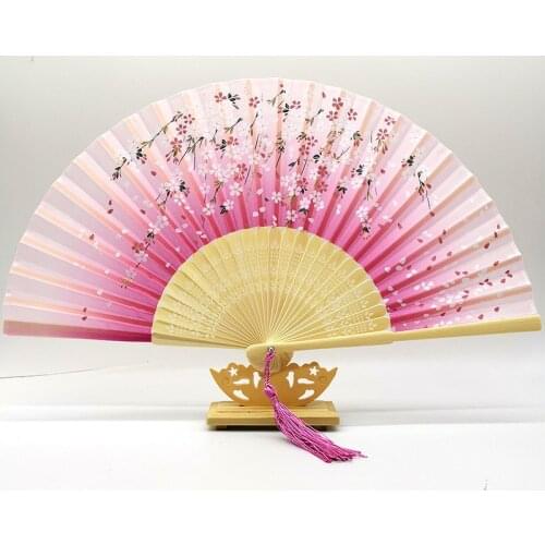 Bamboo two green folding fan children Chinese ancient fan folding fan hand fans folding chinese silk dancing fan bamboo fan