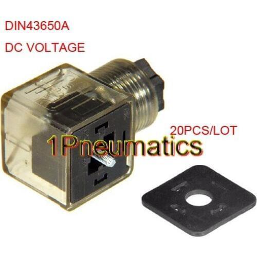 Free Shipping 20PCS/LOT DIN43650A Connector Plug LED with Indicator Light DC VOLT