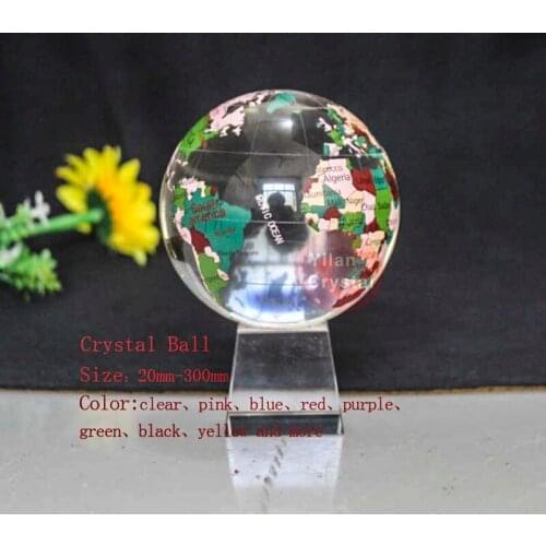 Free Shipping Elegent Personalized Colors Crystal Globe for Gift With Crystal Base