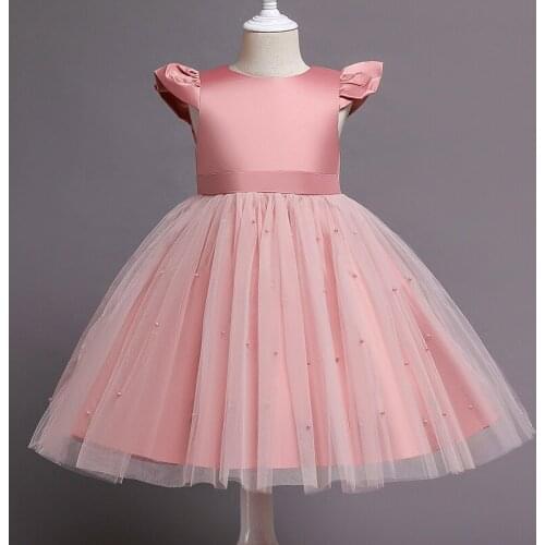 Baby Dresses For Girls Wedding Party Prom Gown Toddler Kids Birthday Clothes Children Tulle Elegant Backless Princess Dress