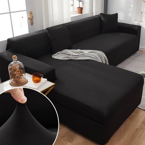 Elasticated Sofa Covers for Living Room Corner Armchair Couch Pleads Elastic Furniture seat Cover Sets 2 and 3 Seater L Shape