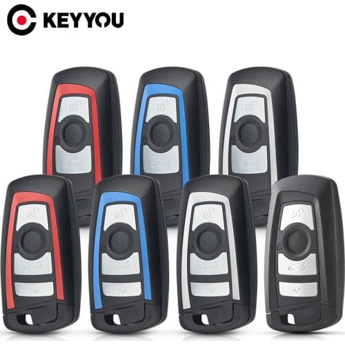 KEYYOU 3/4 Button For BMW CAS4 F 3 5 7 Series E90 E92 E93 X5 F10 F20 F30 F40 Key Case Cover Smart Remote Car Key Shell Fob
