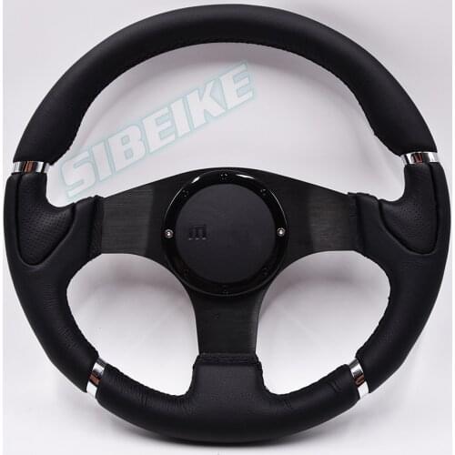 Leather+Aluminum Universal Car Modified Auto Parts Car Gaming Steering Wheel