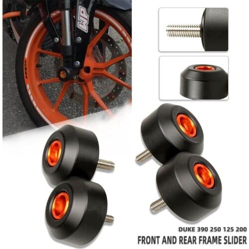 Motorcycle 4Pcs Front&Rear Wheel Axle Fork Crash Sliders Guard Falling Protector For Duke 125 200 250 390 RC 125 200 250 390