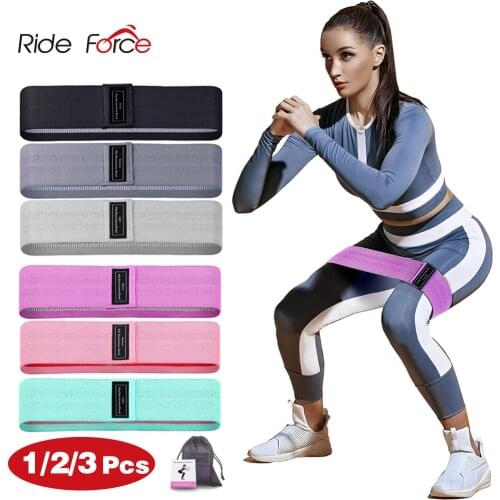Ride Force 1/2/3PCS Elastic Rubber Bands Set for Women Men Fitness Gym Home Resistance Booties Band Hip Circle Expander Workout