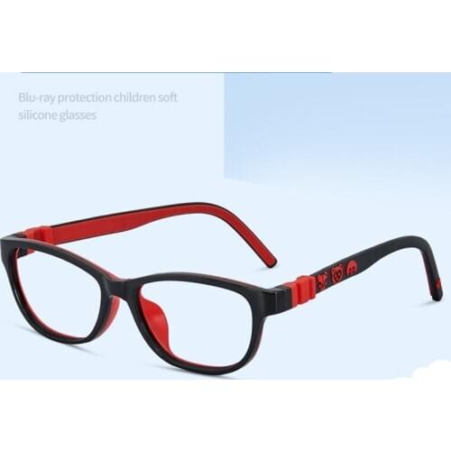 10-13Years Old Anti Blue Light Eyeglasses Primary School Eyewear Pupil Silicone Frame Clear Lens Goggles Optical Spectacle
