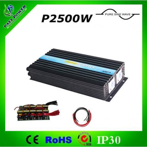 CE&RoHS approved, Dc/AC power inverter 24v 220v 2500 watt pure sine wave 2.5kw solar converter