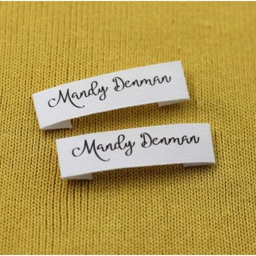 Custom Sewing label, Fold, Custom Clothing Labels - Fabric Name Tags, Logo or Text, Cotton Ribbon, Custom Design (FR388)