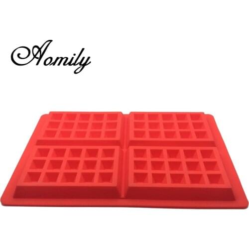Aomily Durable Silicone Waffle Lattice Cake Mold Heat Proof Chocolates Kitchen Bakery Bread Oven Ice Box Heathly Soft DIY Cake