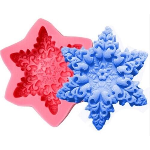 Hexagon Snowflake Chocolate Candy Silicone Mold Handmade Sugar Craft Cake Decoration Mold Baking Tool