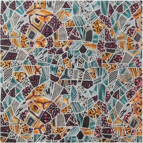 Width 51'' Fashion Gorgeous Heavy Industry Candy Sequin Mesh Fabric By The Half Yard For Creative Dress Material