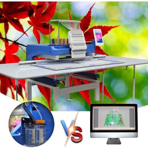 10 Years Service!!!Holiauma Computerized Home Embroidery Machines China Prices In India 1 Head 15 Neeldes 500*1200mm Area