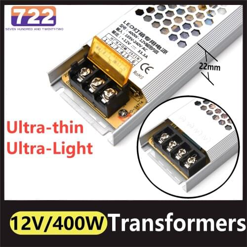 Ultra Thin LED Power Supply AC 190-240V To DC 12V 400W Lighting Transformer LED Switching Driver For Led Strip CCTV
