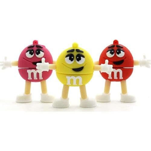 Pendrive флешка Flash drive 32gb 64gb 128gb u disk cute M&M rainbow beans 16gb 8gb flash memory lovely usb Pen drive Hot sale