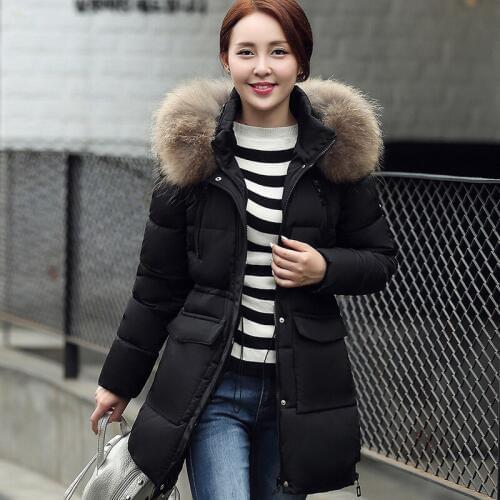 2018 Polyester Long Zipper High Waist Full Flocking Direct Selling Winter New Fashion Trend Fund Cotton Loose Coat Woman