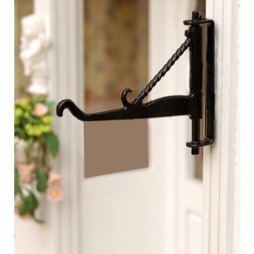 1/12 Black Metal Wall Hook Hanging Clock Flower Plants Dolls House Miniature