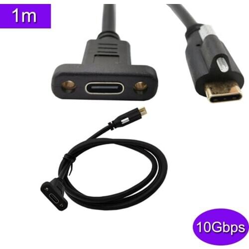 10Gbps 5A USB 3.1 Type-C Female to USB-C Male Data with screw Cable 1m