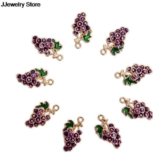 10Pcs/lot Alloy Enamel Grape Fruit Charms Pendants Craft DIY Jewelry Findings NEW