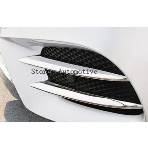 4pcs ABS Chrome Front Fog Lamp Cover Trim For Mercedes Benz E Class W213 E200 E300 2016 2017 E43 AMG Refit Car-Styling Accessory