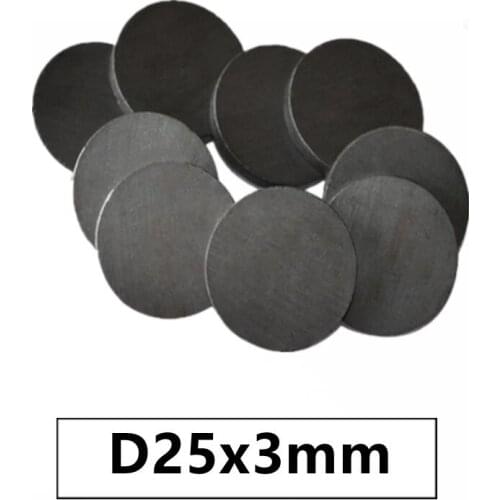 5-20pcs/lot Y30 disk Ferrite Magnet 25*3 mm Permanent magnet 25mm x 3mm Black Round Speaker 25x3 mm