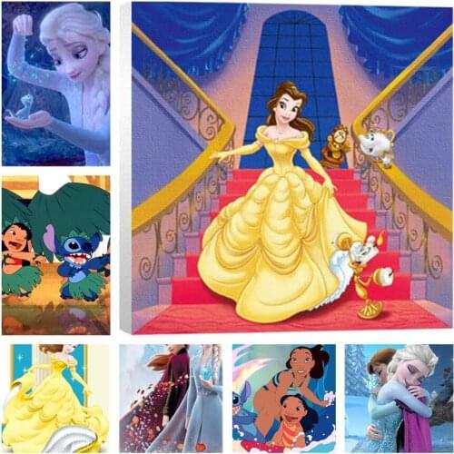 Disney DIY Diamond Painting Cartoon Cross Stitch Full Circle Diamond Embroidery Stitch and Aisha Diamond Mosaic Decoration Gift