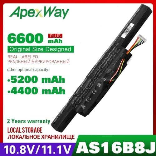 Apexway AS16B5J AS16B8J Laptop Battery for Acer Aspire E5-575G-53VG F5-573G-556W F5-573G-57DS F5-573G-75T4 3ICR19/66-2