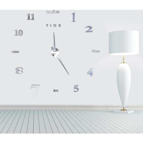 Large Wall Clock Sticker Acrylic Silent Digital Big 3D DIY Wall Clock Modern Design for Living Room Home Decor