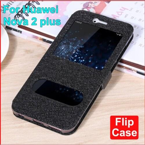 Open window stand Cover For Huawei Nova 2 plus Case bumper Nova 2plus flip leather cases Phone Case For Huawei Nova2 plus Fundas