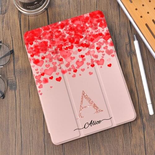 Custom Name Cover for iPad 8th Generation Case Cute Love Heart Air 4 10.2 7th Funda For iPad Pro 11 Case 2020 Mini 5 Air 2 Coque