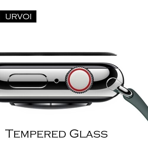 URVOI Curved Full Film for apple watch series 6 SE 5 4 3 2 1 tempered glass 3D screen protector for iWatch cover lense 40 44mm